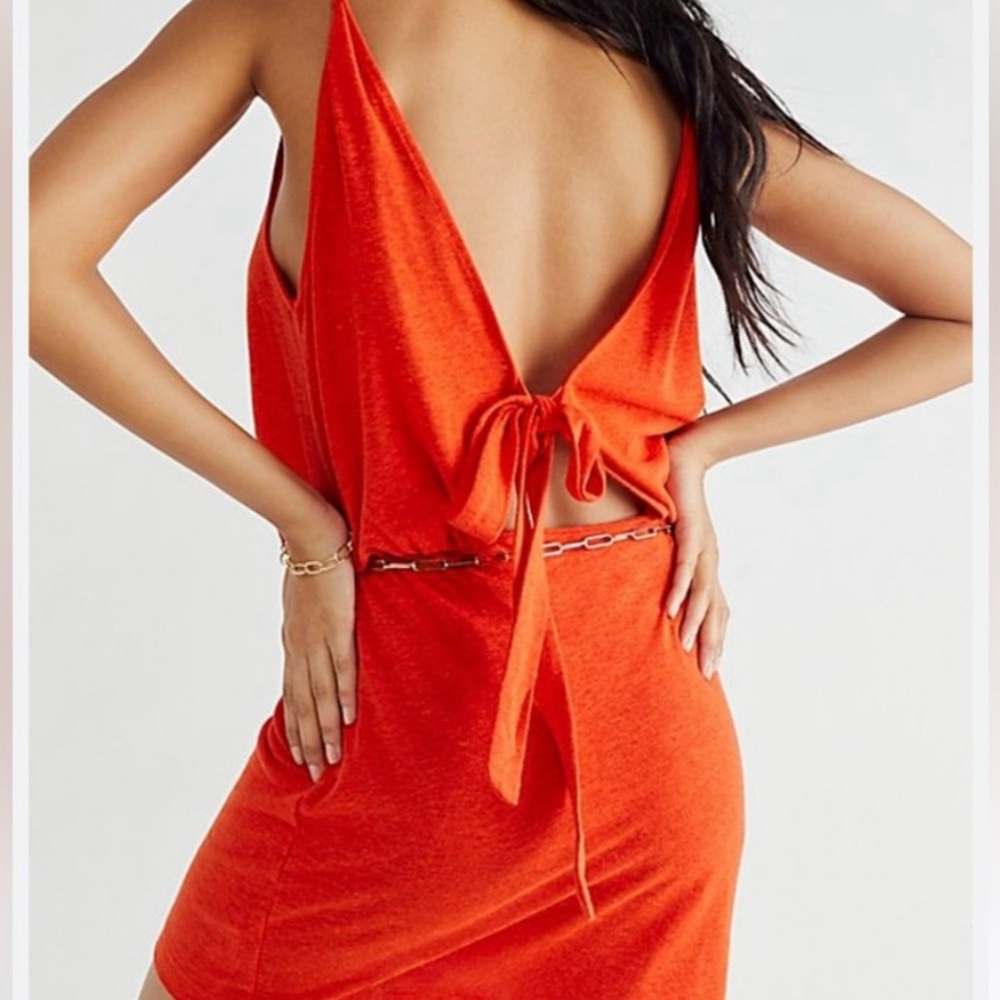 Free People Riviera Linen Mini Summer Dress - Picture 2 of 13